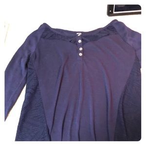 Navy blue long sleeve shirt